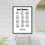 [angel numbers] + angel numbers chart + wall poster art + glossy print