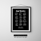 [angel numbers] + angel numbers chart + wall poster art + glossy print