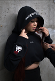 [angel numbers] + hoodie cropped + women's + black