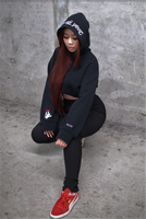 [angel numbers] + hoodie cropped + women's + black