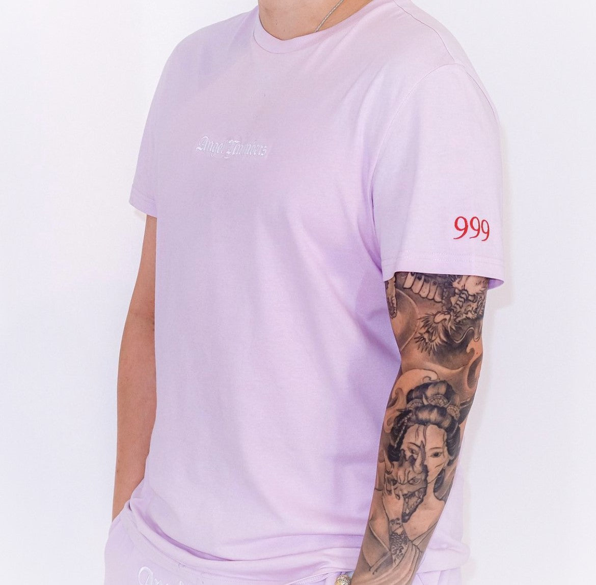 angel numbers] shorts & tshirt bundle + black + unisex