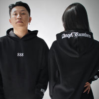 [angel numbers] hoodie + unisex + black