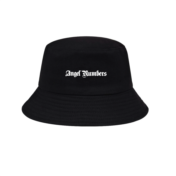 [angel numbers] + bucket hat + black + unisex